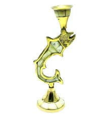 Подсвечник бронзовый с перламутром «Рыба» (17×6×6 см) купить в интернет магазине подарков ПраздникШоп