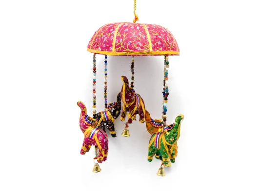 Подвеска с колокольчиком «Слоны» ткань (35×13×13 см) купить в интернет магазине подарков ПраздникШоп