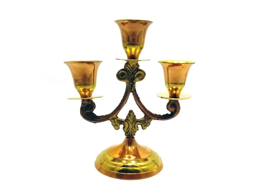 Подсвечник бронзовый на 3 свечи (14×12×7 см) купить в интернет магазине подарков ПраздникШоп