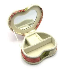 Шкатулка для украшений с зеркальцем «Сердечко» (13×10.5×6 см) купить в интернет магазине подарков ПраздникШоп