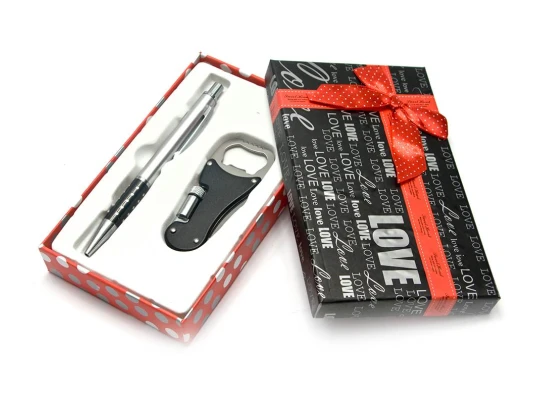 Ручка с открывашкой ножем фонариком набор (16.5×10×3 см) купить в интернет магазине подарков ПраздникШоп