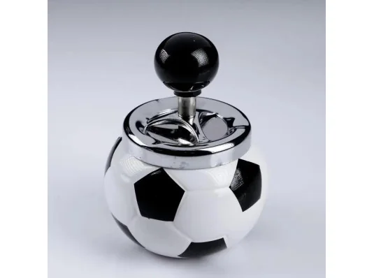 Пепельница с крышкой керамическая «Футбольный мяч» (13×10×10 см) купить в интернет магазине подарков ПраздникШоп