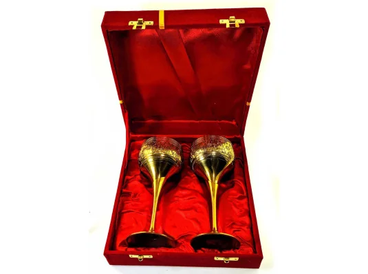 Бокалы бронзовые позолоченные (н-р 2 шт./200мл) (h-17 см (24×18.5×7.5 см) купить в интернет магазине подарков ПраздникШоп