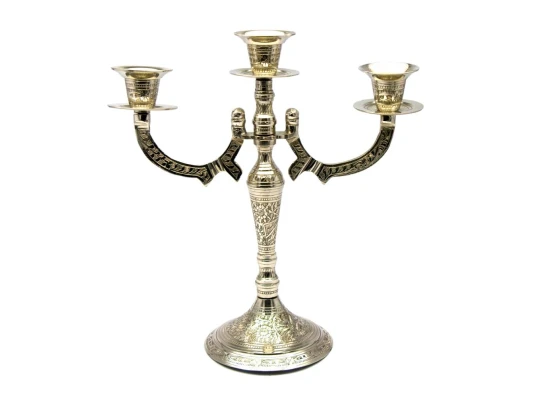 Подсвечник на 3 свечи «Серебро» (25×24.5×10.5 см) купить в интернет магазине подарков ПраздникШоп