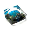 Попільничка скляна багатогранна «Море» (9.5×9.5×4 см)