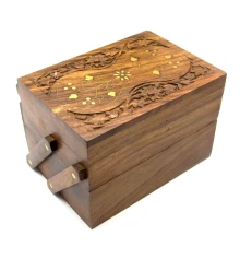 Шкатулка раздвижная розовое дерево (18×12×12.5 см) (7«х5») купить в интернет магазине подарков ПраздникШоп