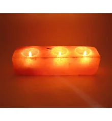Подсвечник соляной тройной 1.6кг (ch-10) (22.5×8×6 cm) (16 шт. ящ.) (Гималайская соль) купить в интернет магазине подарков ПраздникШоп