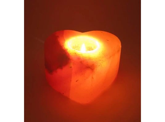 Подсвечник соляной «Сердце»(ch-3) (11.5×11×6 cm) (18 шт. ящ.) (Гималайская соль) купить в интернет магазине подарков ПраздникШоп