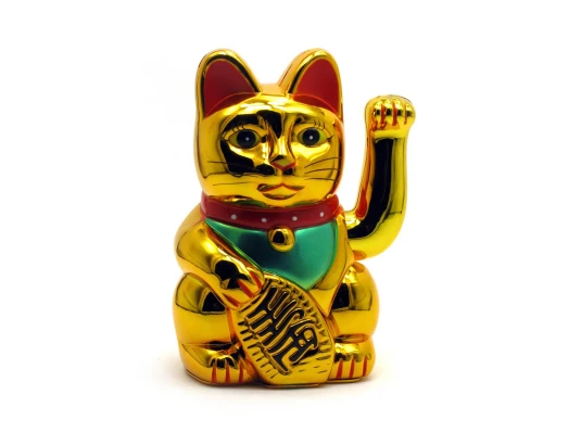 Кошка Манэки-нэко машущая лапой пластик (180 мм x 130 мм x 90 мм) купить в интернет магазине подарков ПраздникШоп