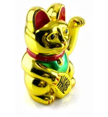 Кошка Манэки-нэко машущая лапой пластик (180 мм x 130 мм x 90 мм) купить в интернет магазине подарков ПраздникШоп