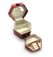 Шкатулка для украшений шестигранная крокодилья кожа (13×14.5×10 см) купить в интернет магазине подарков ПраздникШоп