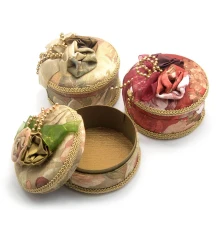 Шкатулка ткань круглая (d-10 купить в интернет магазине подарков ПраздникШоп