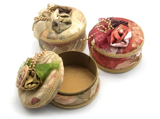 Шкатулка ткань круглая (d-10 купить в интернет магазине подарков ПраздникШоп