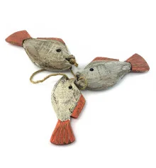 Рыбы связка 3 шт. дерево (20×11×6.5 см) купить в интернет магазине подарков ПраздникШоп