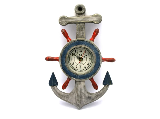 Якорь с часами (33.5×21×4.5 см) купить в интернет магазине подарков ПраздникШоп