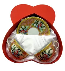 Сервиз фарфор (2JBS111-8) 2 чашки +2 блюдца «Девушка» (210 мл) (h-6 см купить в интернет магазине подарков ПраздникШоп