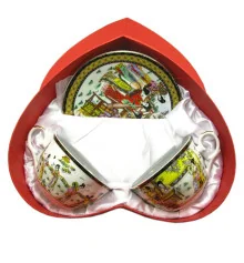 Сервиз фарфор (2JBS75) 2 чашки +2 блюдца «Девушки» (210 мл) (h-6 см купить в интернет магазине подарков ПраздникШоп