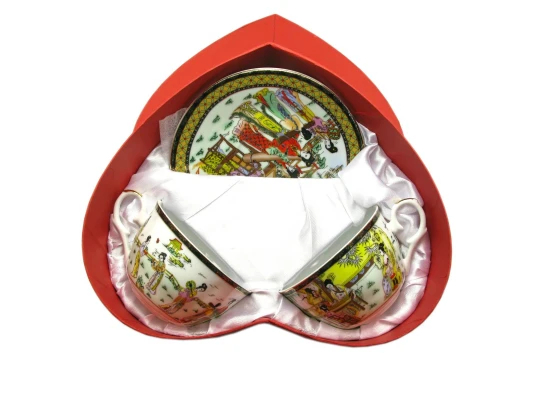 Сервиз фарфор (2JBS75) 2 чашки +2 блюдца «Девушки» (210 мл) (h-6 см купить в интернет магазине подарков ПраздникШоп