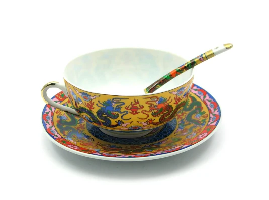 Чашка+блюдце фарфор (150 мл) «Дракон» (h-4.5 см купить в интернет магазине подарков ПраздникШоп