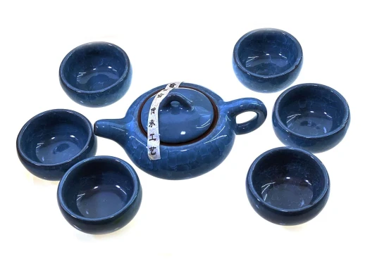 Сервиз керамический синий (Чайник - 200мл купить в интернет магазине подарков ПраздникШоп