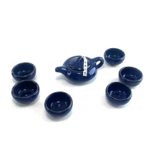Сервиз керамический синий (Чайник - 200мл купить в интернет магазине подарков ПраздникШоп