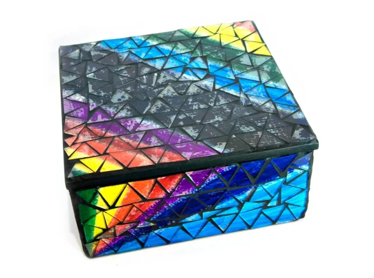 Шкатулка для украшений мозаичная (17×17×8 см) купить в интернет магазине подарков ПраздникШоп