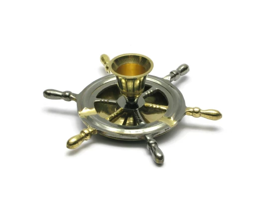 Подсвечник-пепельница «Штурвал» бронза (15×15×5 см) купить в интернет магазине подарков ПраздникШоп