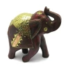 Слон дерев'яний vintage з мідними вставками (h-30 см)