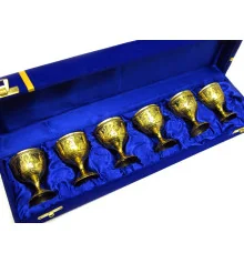 Рюмки бронзовые позолоченные (н-р 6 шт./40 мл)(h-6 см) (39×10×6 см) купить в интернет магазине подарков ПраздникШоп