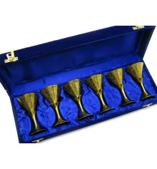 Рюмки бронзовые позолоченные (н-р 6 шт./50мл) (h-11 см) (43×15×8 см) купить в интернет магазине подарков ПраздникШоп