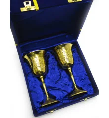 Бокалы бронзовые позолоченные (н-р 2 шт./140мл) (h-15.5 см (24×18.5×7.5 см) купить в интернет магазине подарков ПраздникШоп