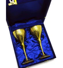 Бокалы бронзовые позолоченные (н-р 2 шт./160мл) (h-18 см (24×18.5×7.5 см) купить в интернет магазине подарков ПраздникШоп