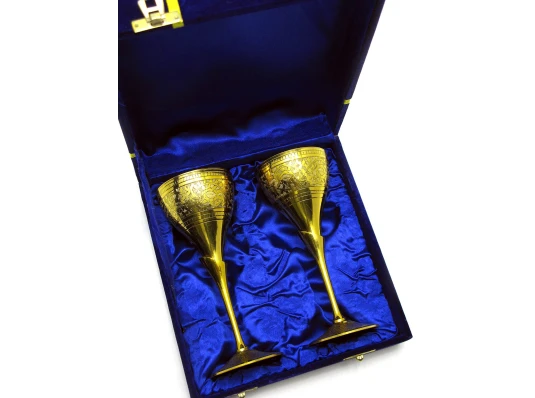 Бокалы бронзовые позолоченные (н-р 2 шт./160мл) (h-18 см (24×18.5×7.5 см) купить в интернет магазине подарков ПраздникШоп