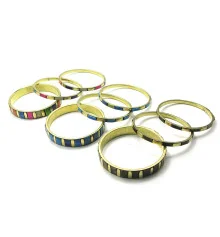 Браслеты медные с цветными вставками (н-р 3 шт.) (d-7.5 см) купить в интернет магазине подарков ПраздникШоп