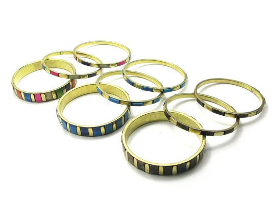 Браслеты медные с цветными вставками (н-р 3 шт.) (d-7.5 см) купить в интернет магазине подарков ПраздникШоп