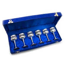 Рюмки бронзовые посеребренные (н-р 6 шт./50мл) (44.5×15×7 см) (h-9.5) купить в интернет магазине подарков ПраздникШоп