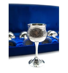 Рюмки бронзовые посеребренные (н-р 6 шт./50мл) (44.5×15×7 см) (h-9.5) купить в интернет магазине подарков ПраздникШоп