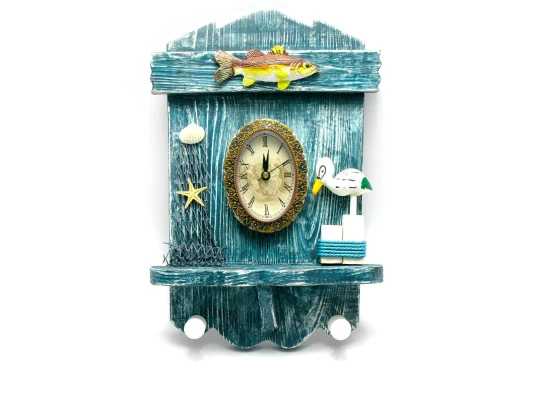 Ключница с часами «Морская» (28×19×4.5 см) купить в интернет магазине подарков ПраздникШоп