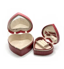 Шкатулки для бижутерии 2 шт. «Сердечки» (18.5×17×9 см 15.5×13.5×6 см) купить в интернет магазине подарков ПраздникШоп