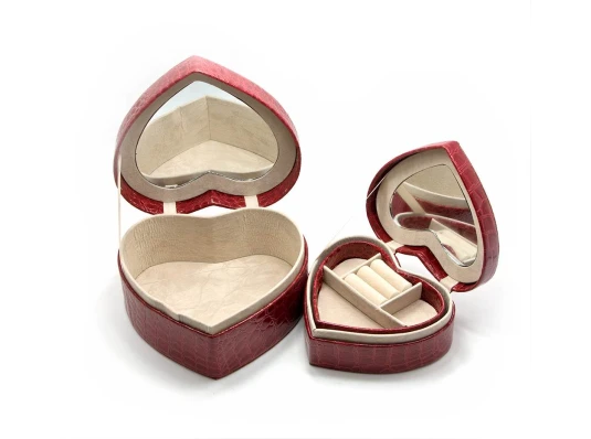 Шкатулки для бижутерии 2 шт. «Сердечки» (18.5×17×9 см 15.5×13.5×6 см) купить в интернет магазине подарков ПраздникШоп