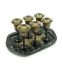Рюмки бронзовые черные (н-р 6 шт.) 30мл купить в интернет магазине подарков ПраздникШоп