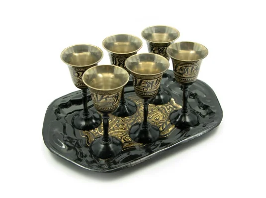 Рюмки бронзовые черные (н-р 6 шт.) 30мл купить в интернет магазине подарков ПраздникШоп