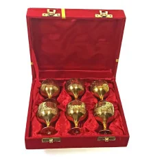 Рюмки бронзовые позолоченые (н-р6 шт./30 мл) h-5.5 (18.5×15.5×5.5 см) купить в интернет магазине подарков ПраздникШоп
