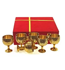 Рюмки бронзовые позолоченые (н-р6 шт./30 мл) h-5.5 (18.5×15.5×5.5 см) купить в интернет магазине подарков ПраздникШоп