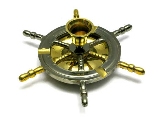 Подсвечник-пепельница «Штурвал» бронза (17×17×6 см) купить в интернет магазине подарков ПраздникШоп