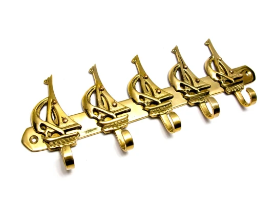 Вешалка-ключница для одежды бронза «Парусники» (26×9.5×2 см) купить в интернет магазине подарков ПраздникШоп