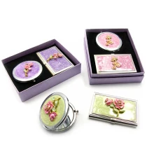 Подарочный набор зеркальце с визитницей (15.5×12.5×3.5 см) купить в интернет магазине подарков ПраздникШоп