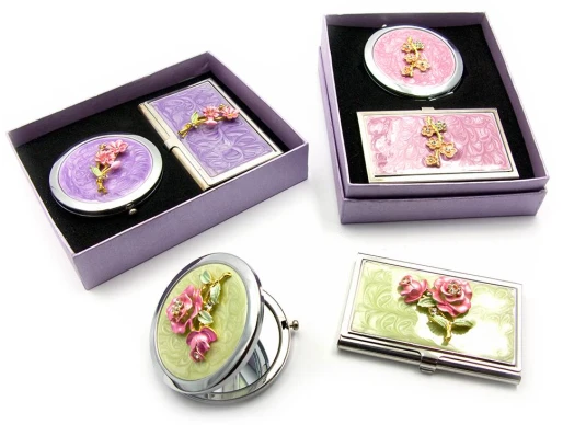 Подарочный набор зеркальце с визитницей (15.5×12.5×3.5 см) купить в интернет магазине подарков ПраздникШоп