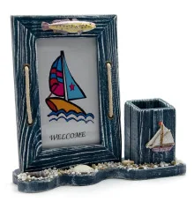Фоторамка с подставкой для ручек «Море» (20×18.5×6 см) купить в интернет магазине подарков ПраздникШоп