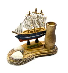Модель парусника с подставкой для ручек (14×10.5×7 см) купить в интернет магазине подарков ПраздникШоп